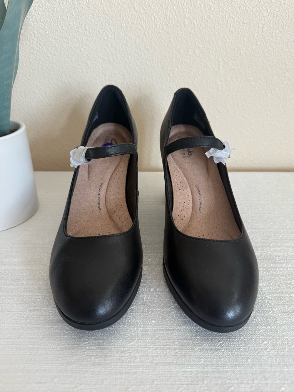 New Clarks Bayla Nora Classic Mary Jane Block Heel Pumps - Black - Picture 4 of 11